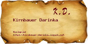 Kirnbauer Darinka névjegykártya